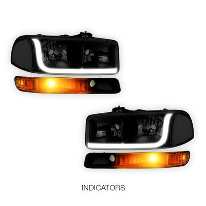 GMC Sierra 3500 SL / SLE / SLT (2001 - 2007) LED DRL Headlights LH + RH