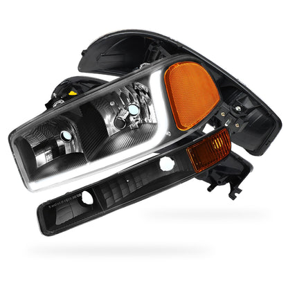GMC Yukon XL 1500 SLE / SLT (2000 - 2006) LED DRL Headlights LH + RH