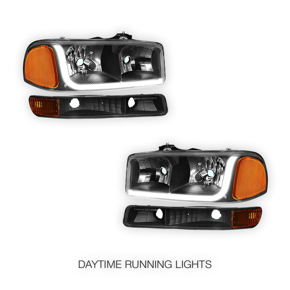 GMC Yukon XL 1500 SLE / SLT (2000 - 2006) LED DRL Headlights LH + RH
