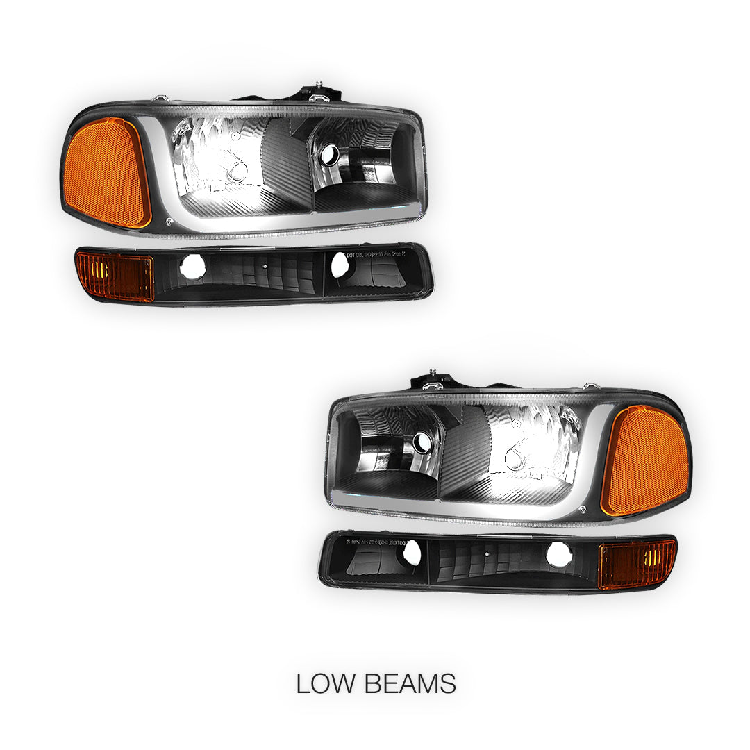 GMC Yukon XL 1500 SLE / SLT (2000 - 2006) LED DRL Headlights LH + RH