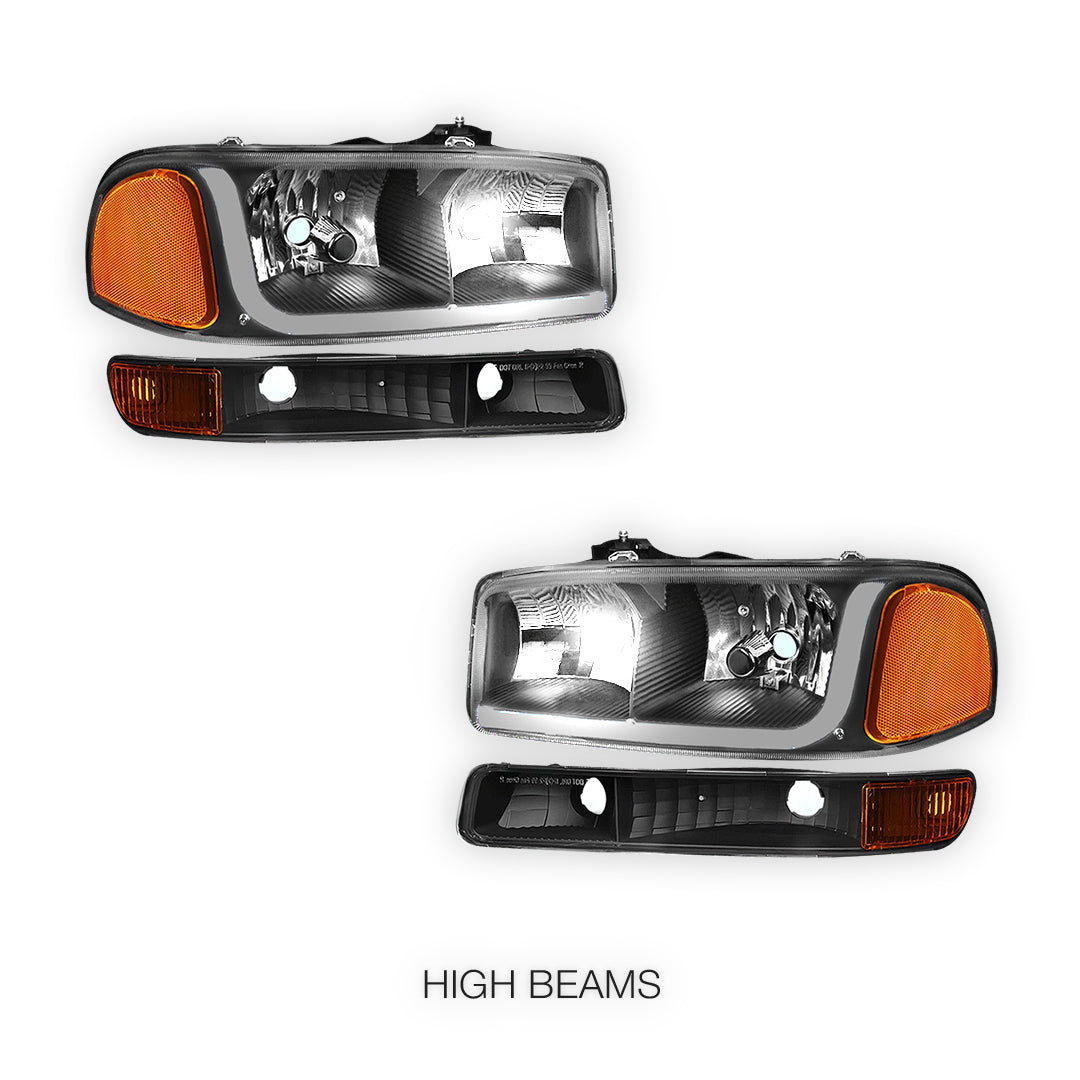 GMC Yukon XL 1500 SLE / SLT (2000 - 2006) LED DRL Headlights LH + RH