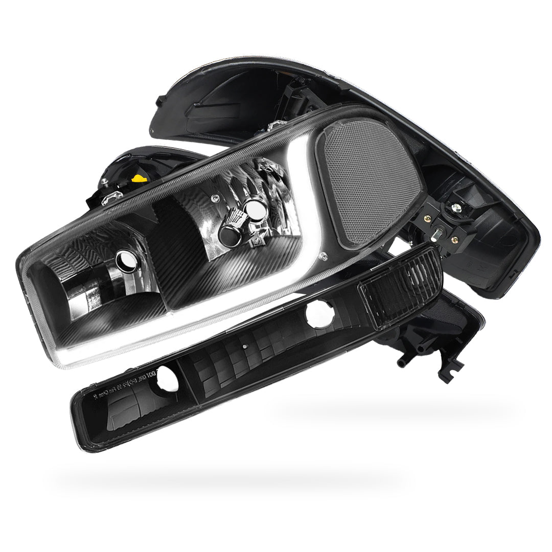 GMC Yukon XL 1500 SLE / SLT (2000 - 2006) LED DRL Headlights LH + RH