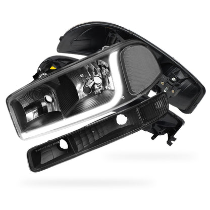 GMC Yukon XL 1500 SLE / SLT (2000 - 2006) LED DRL Headlights LH + RH