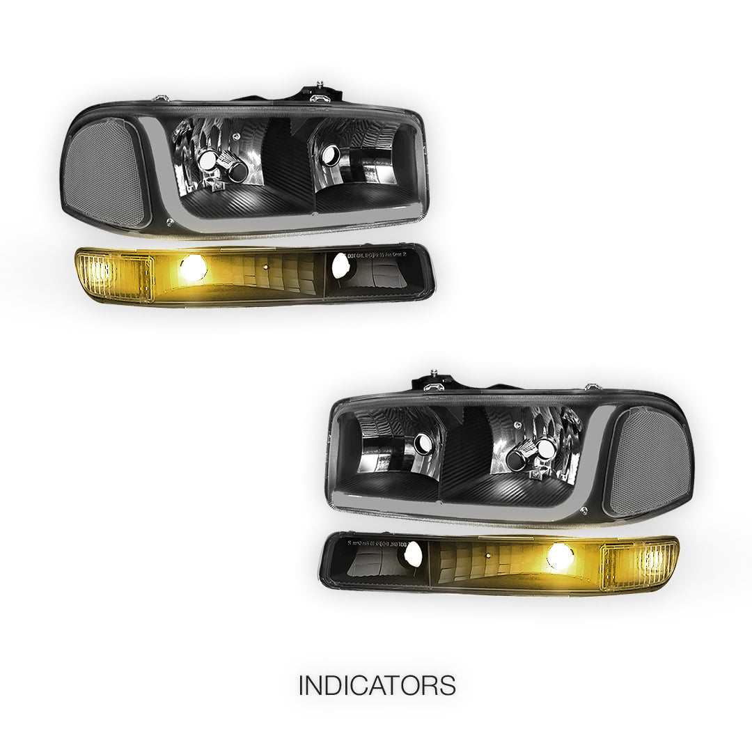 GMC Yukon XL 1500 SLE / SLT (2000 - 2006) LED DRL Headlights LH + RH