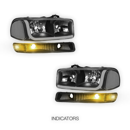 GMC Yukon XL 1500 SLE / SLT (2000 - 2006) LED DRL Headlights LH + RH