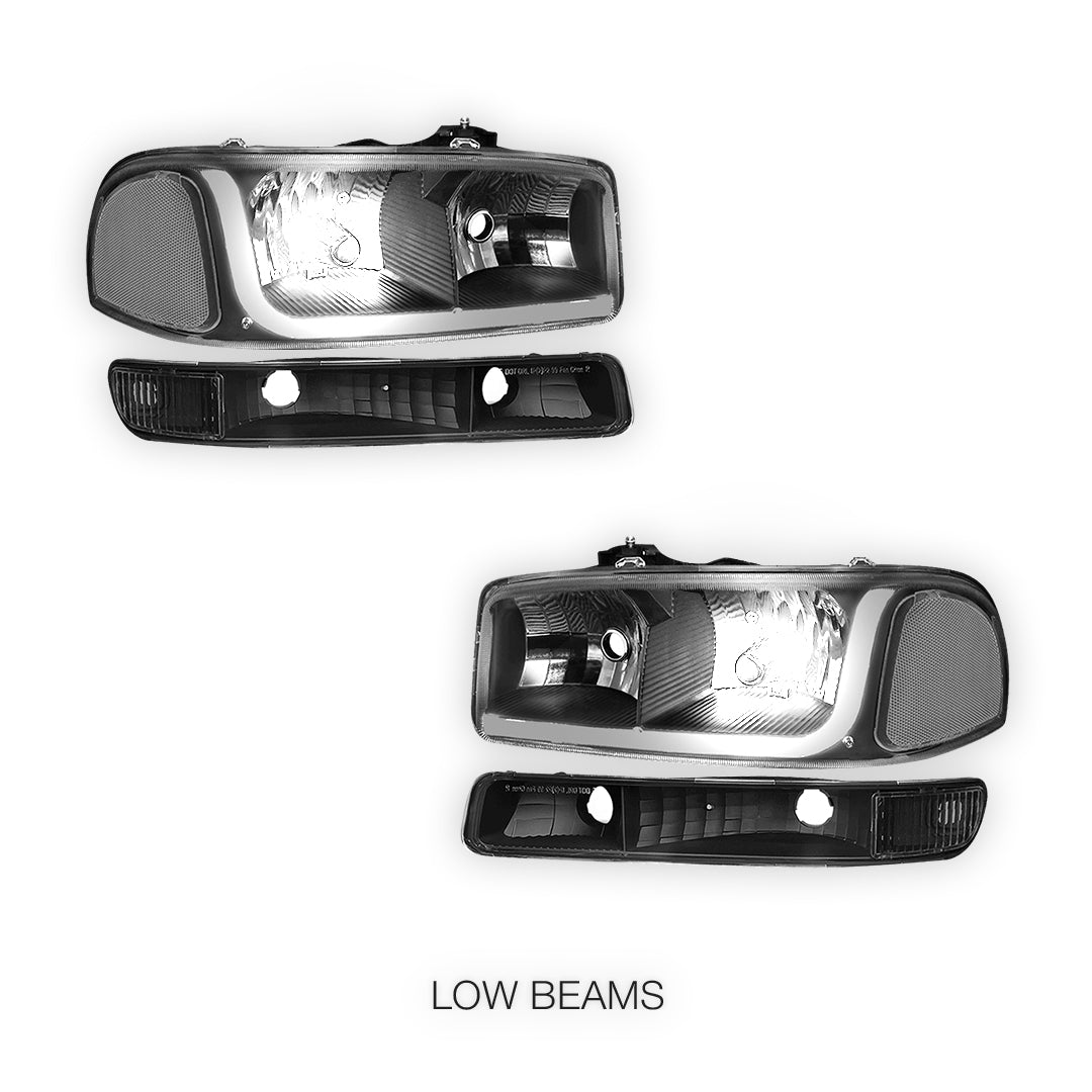 GMC Yukon XL 1500 SLE / SLT (2000 - 2006) LED DRL Headlights LH + RH