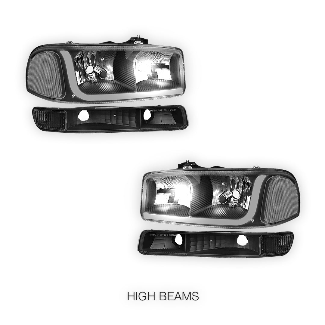 GMC Yukon XL 1500 SLE / SLT (2000 - 2006) LED DRL Headlights LH + RH