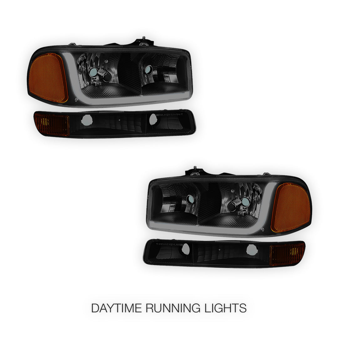 GMC Yukon XL 1500 SLE / SLT (2000 - 2006) LED DRL Headlights LH + RH