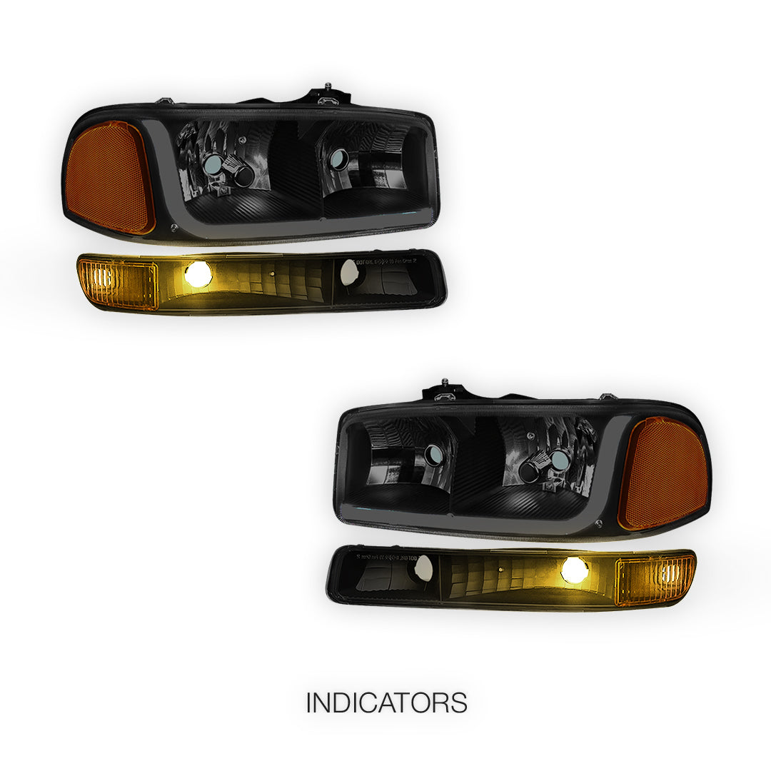 GMC Yukon XL 1500 SLE / SLT (2000 - 2006) LED DRL Headlights LH + RH