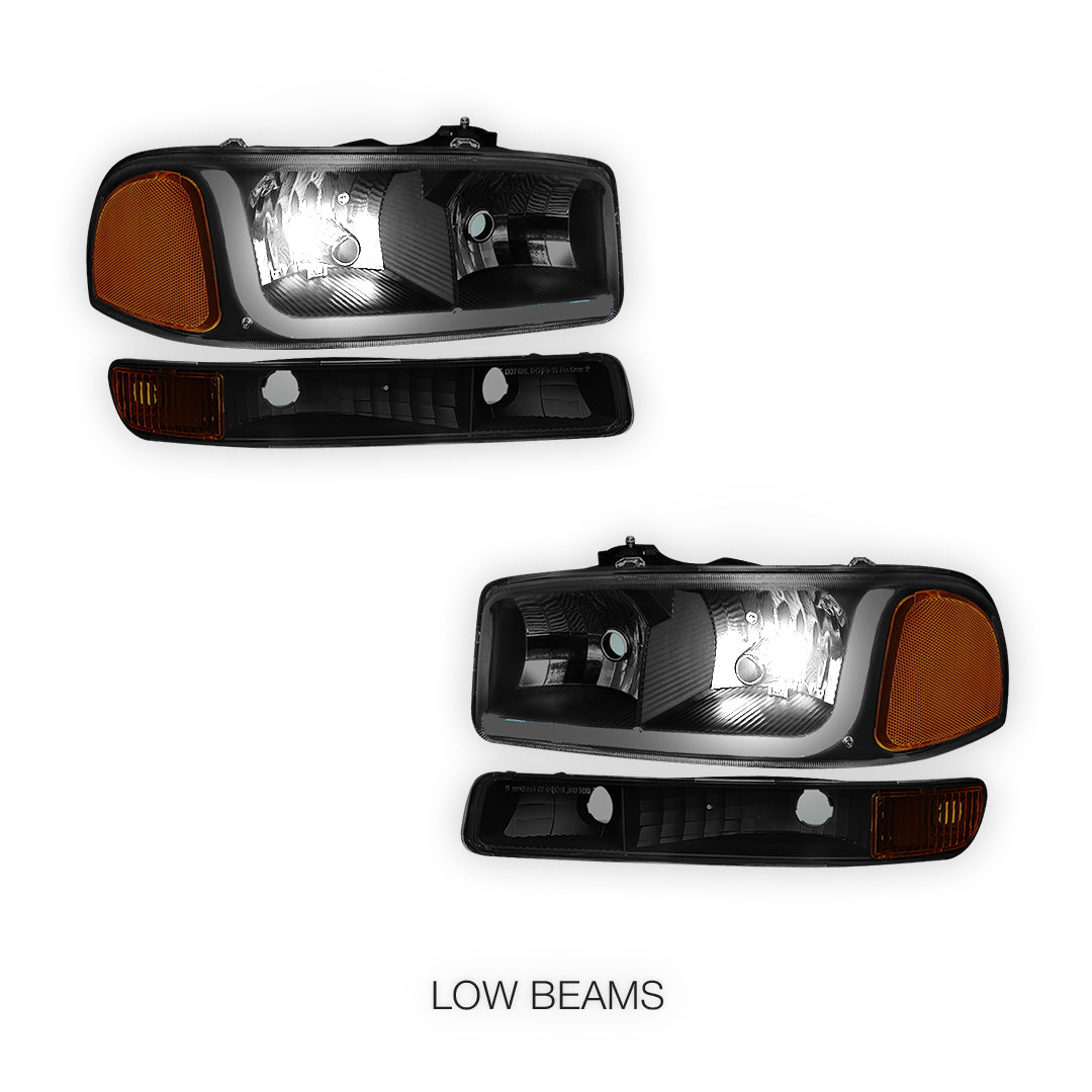 GMC Yukon XL 1500 SLE / SLT (2000 - 2006) LED DRL Headlights LH + RH
