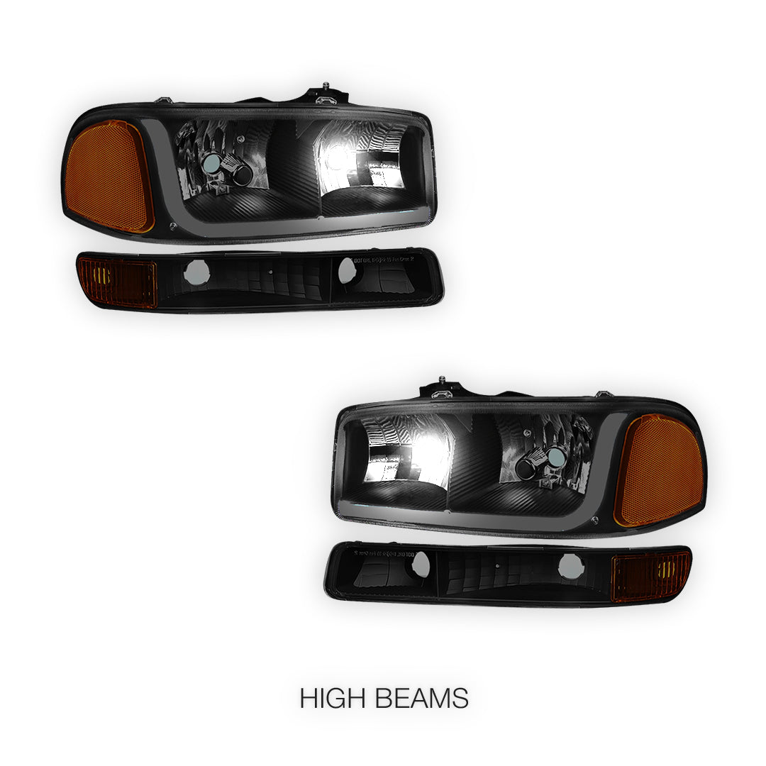GMC Yukon XL 1500 SLE / SLT (2000 - 2006) LED DRL Headlights LH + RH
