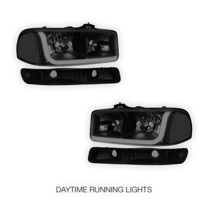GMC Yukon XL 1500 SLE / SLT (2000 - 2006) LED DRL Headlights LH + RH