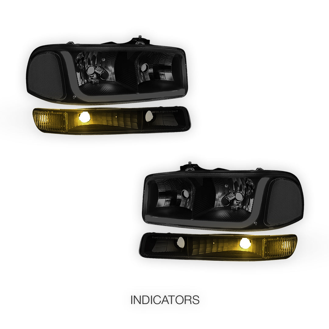 GMC Yukon XL 1500 SLE / SLT (2000 - 2006) LED DRL Headlights LH + RH