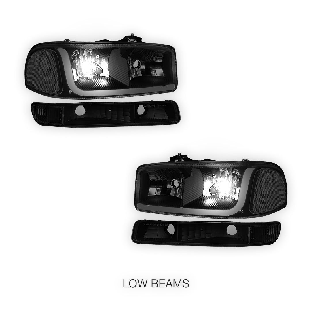 GMC Yukon XL 1500 SLE / SLT (2000 - 2006) LED DRL Headlights LH + RH
