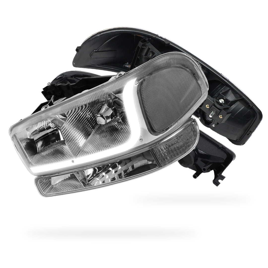 GMC Yukon XL 1500 SLE / SLT (2000 - 2006) LED DRL Headlights LH + RH