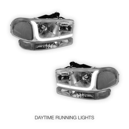 GMC Yukon XL 1500 SLE / SLT (2000 - 2006) LED DRL Headlights LH + RH