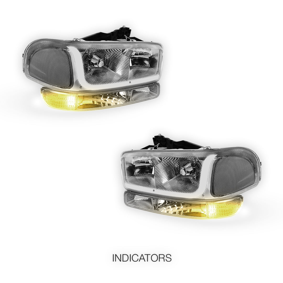 GMC Yukon XL 1500 SLE / SLT (2000 - 2006) LED DRL Headlights LH + RH