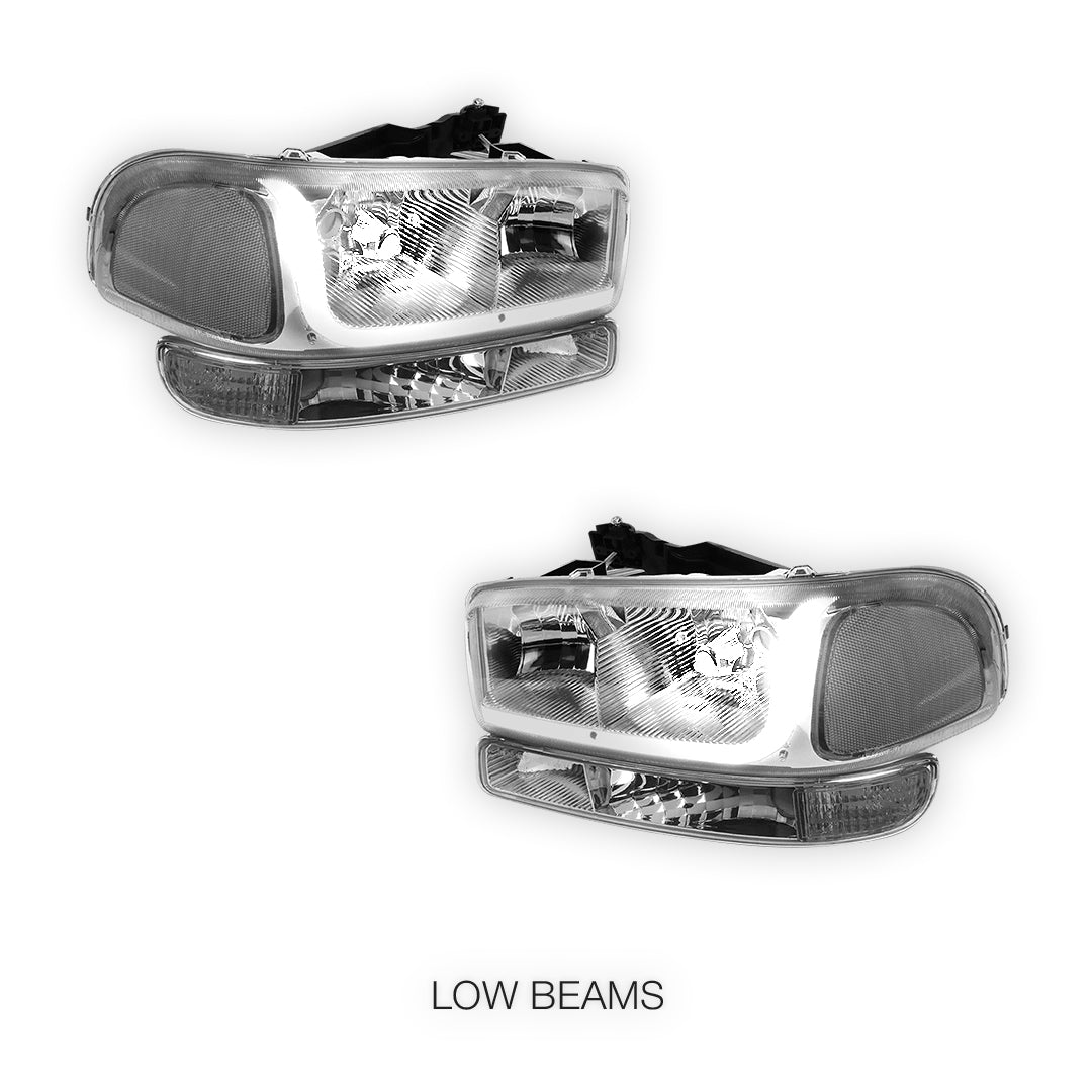 GMC Yukon XL 1500 SLE / SLT (2000 - 2006) LED DRL Headlights LH + RH