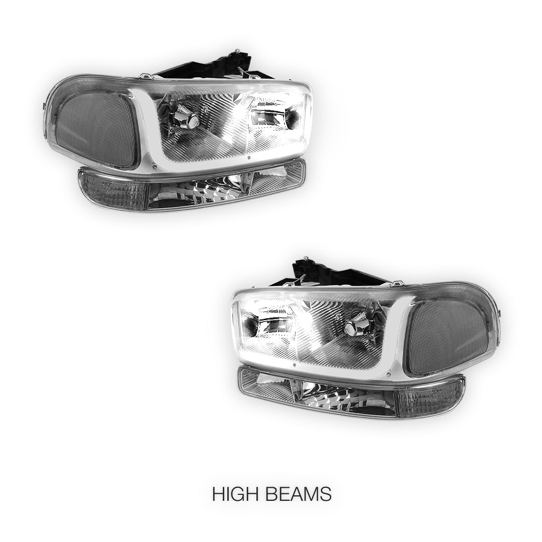 GMC Yukon XL 1500 SLE / SLT (2000 - 2006) LED DRL Headlights LH + RH