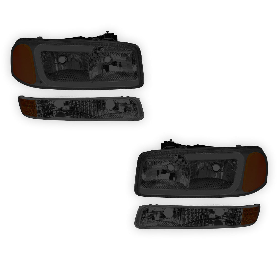 GMC Sierra 1500 SLE / SLE2 / SLT (1999 - 2007) Pair LED DRL Headlights LH + RH