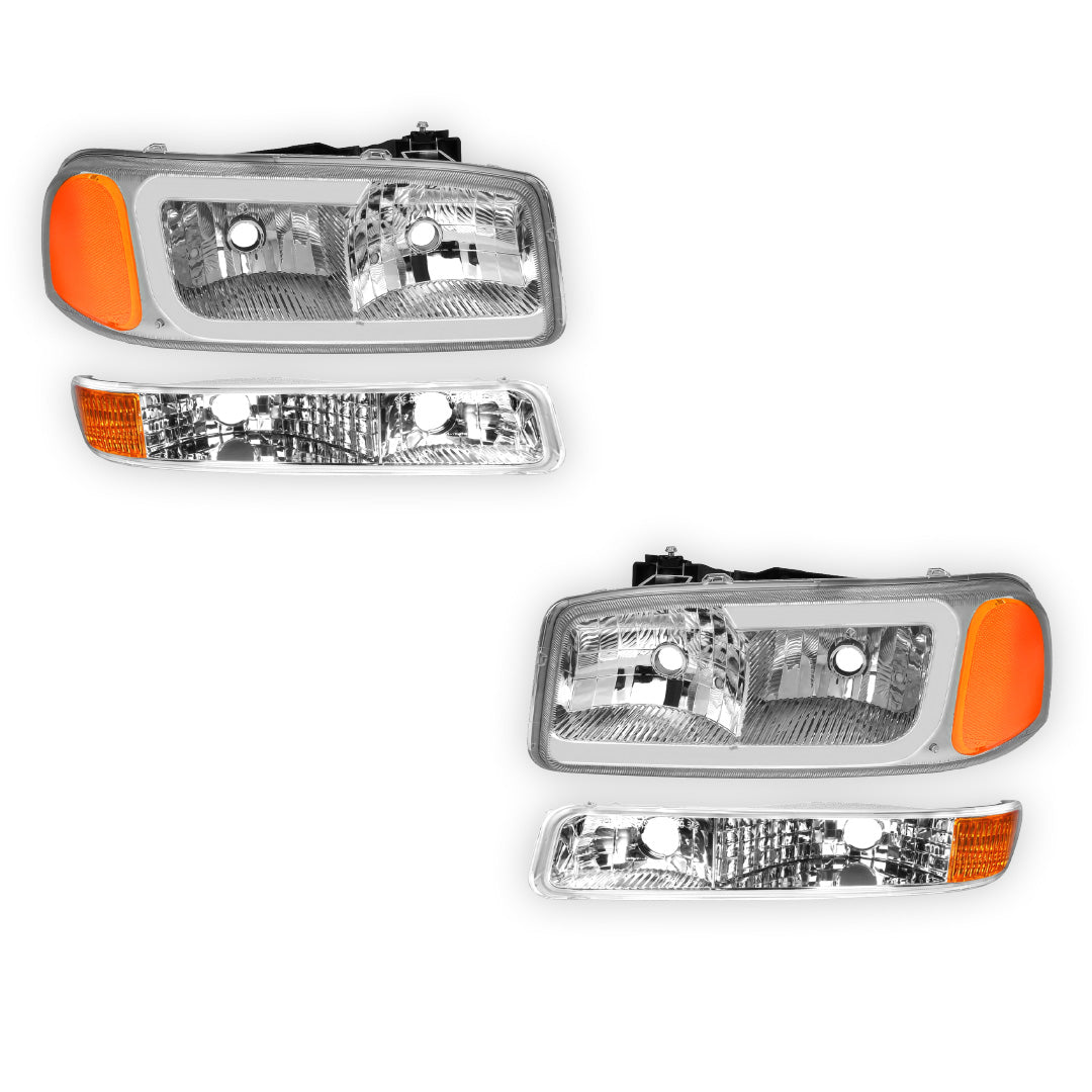 GMC Sierra 2500 SL / SLE / SLT (1999 - 2004) Pair LED DRL Headlights LH + RH