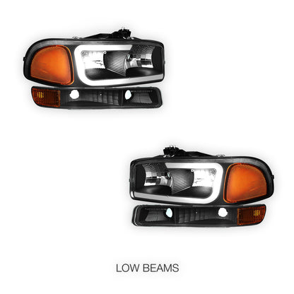 GMC Sierra 2500 SL / SLE / SLT (1999 - 2004) Pair LED DRL Headlights LH + RH