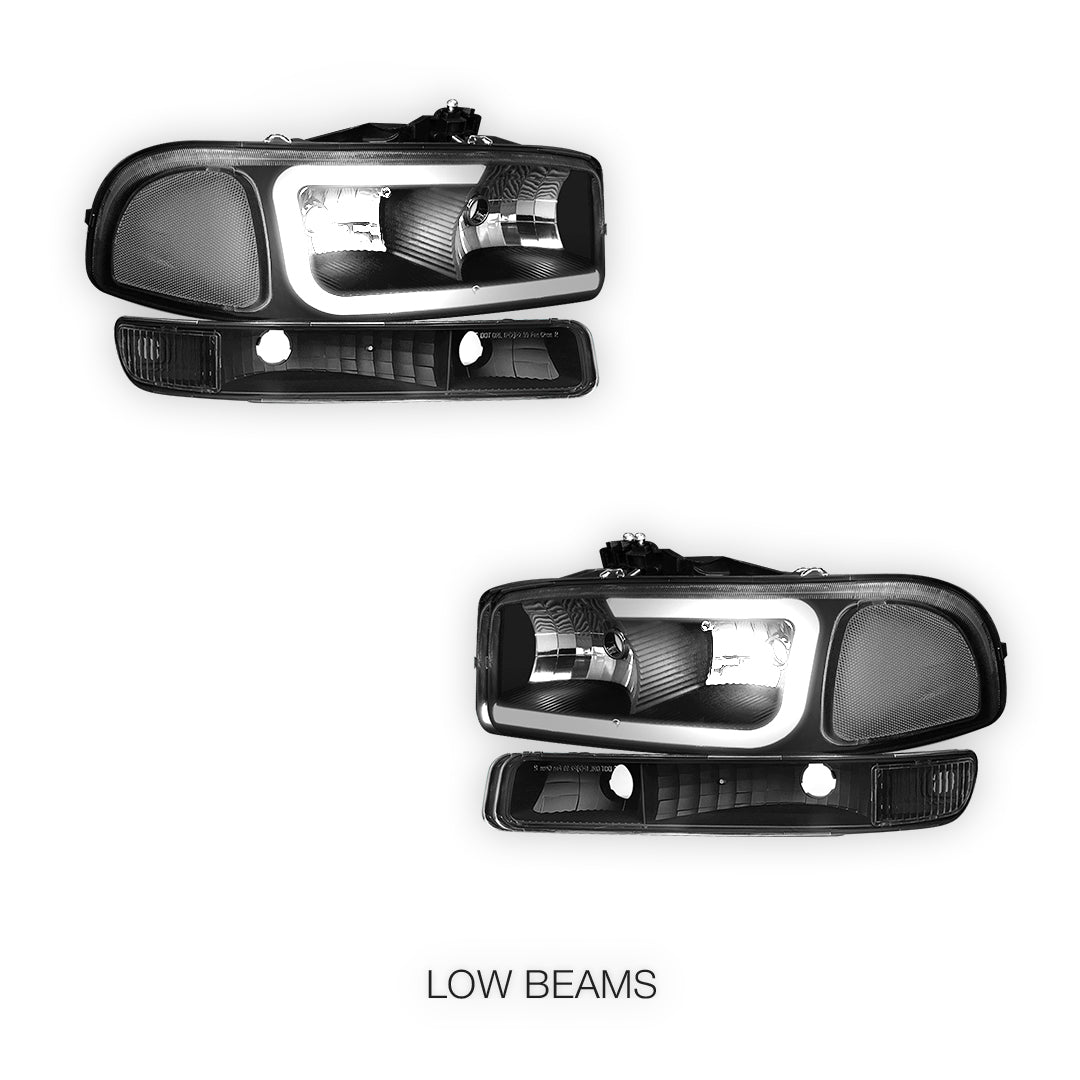 GMC Sierra 2500 SL / SLE / SLT (1999 - 2004) Pair LED DRL Headlights LH + RH