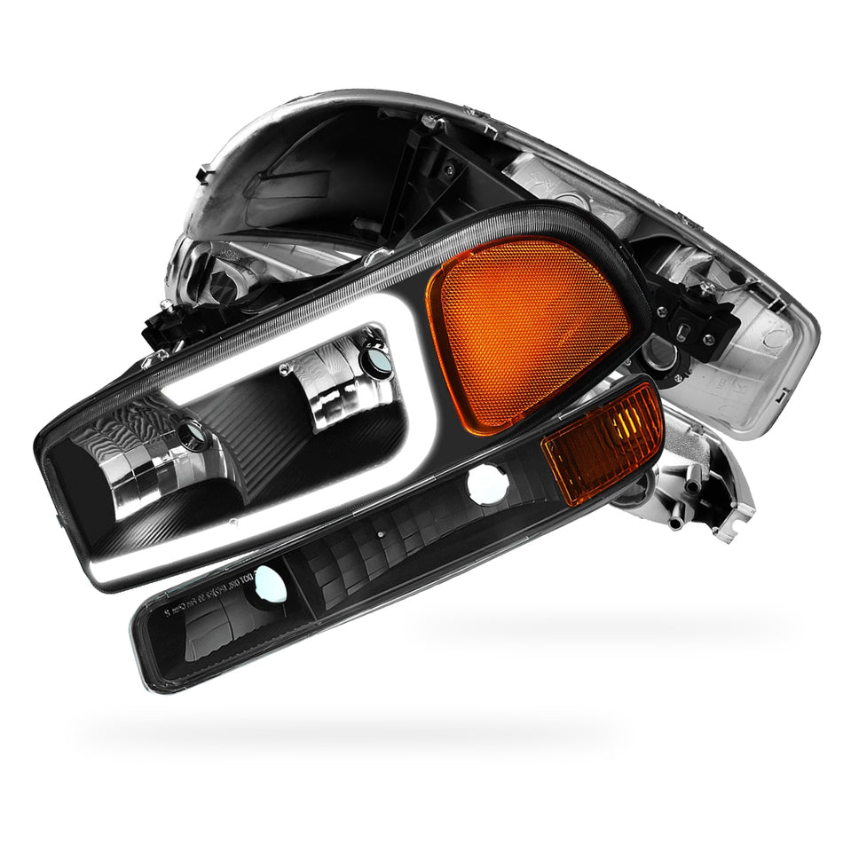 GMC Yukon XL 1500 SLE / SLT (2000 - 2006) Pair LED DRL Headlights LH + RH