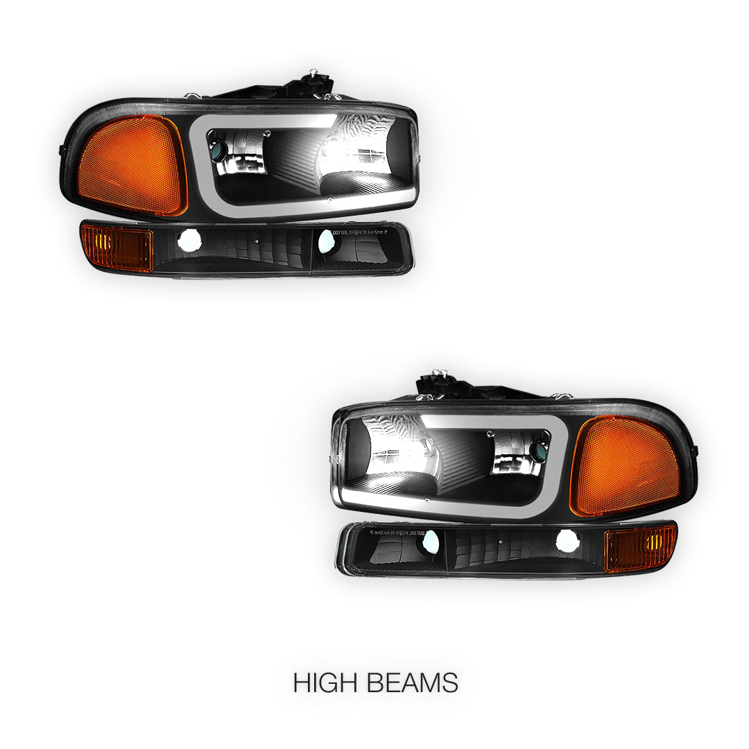 GMC Yukon XL 1500 SLE / SLT (2000 - 2006) Pair LED DRL Headlights LH + RH