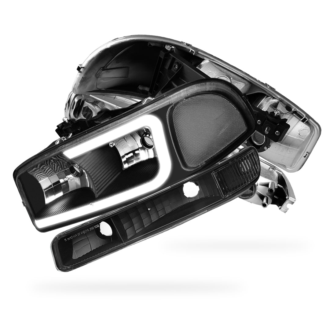 GMC Yukon XL 1500 SLE / SLT (2000 - 2006) Pair LED DRL Headlights LH + RH