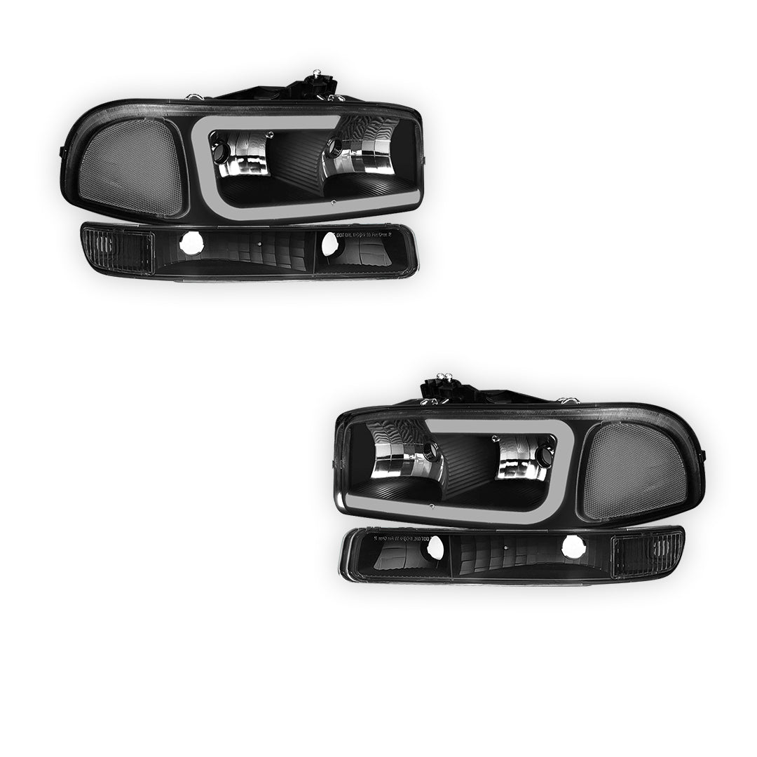 GMC Yukon XL 1500 SLE / SLT (2000 - 2006) Pair LED DRL Headlights LH + RH
