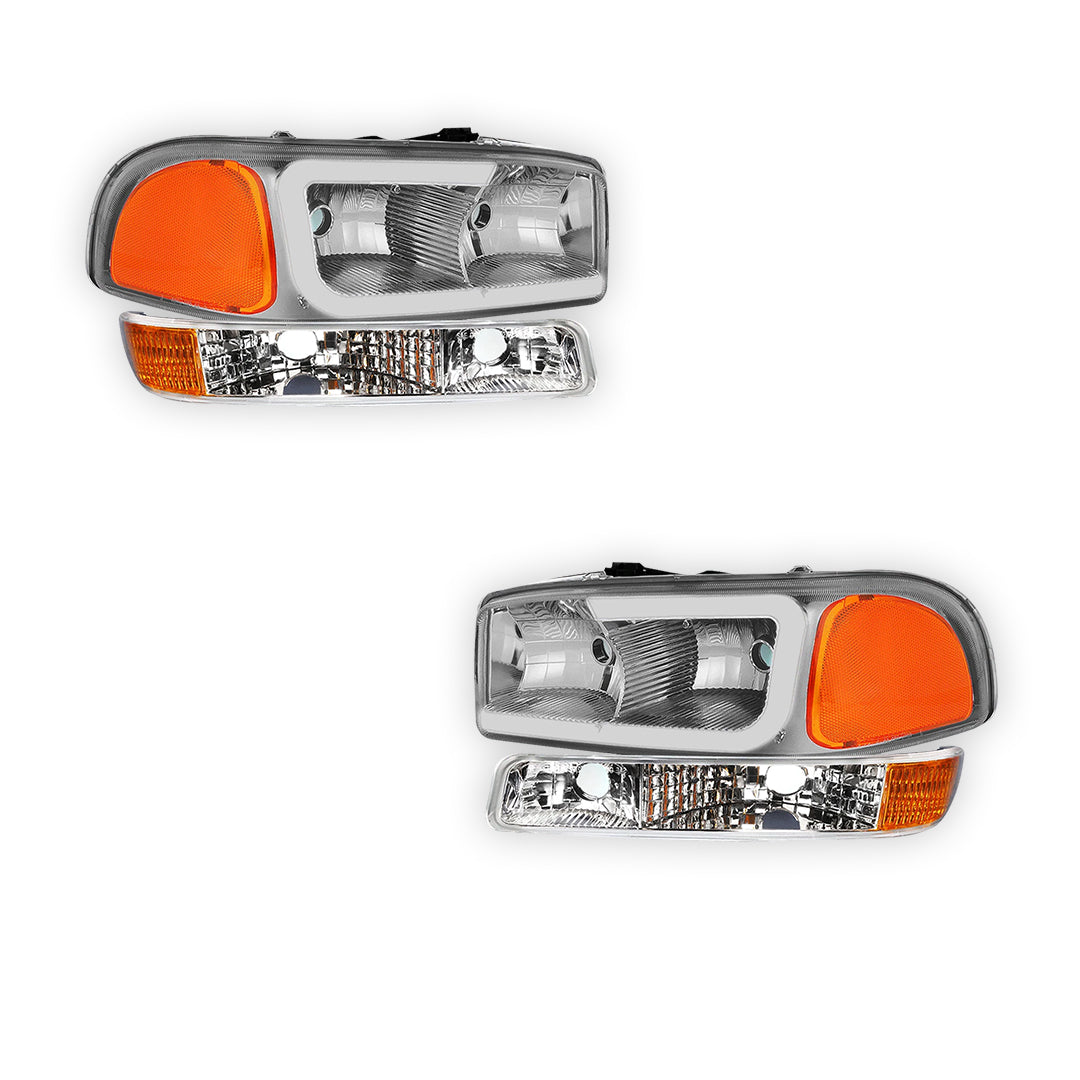GMC Yukon XL 1500 SLE / SLT (2000 - 2006) Pair LED DRL Headlights LH + RH