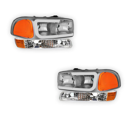 GMC Yukon XL 1500 SLE / SLT (2000 - 2006) Pair LED DRL Headlights LH + RH