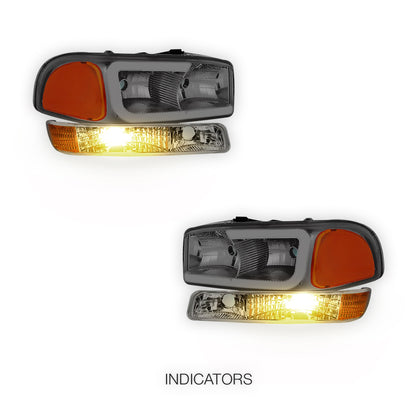 GMC Yukon XL 1500 SLE / SLT (2000 - 2006) Pair LED DRL Headlights LH + RH