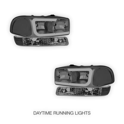 GMC Yukon XL 1500 SLE / SLT (2000 - 2006) Pair LED DRL Headlights LH + RH