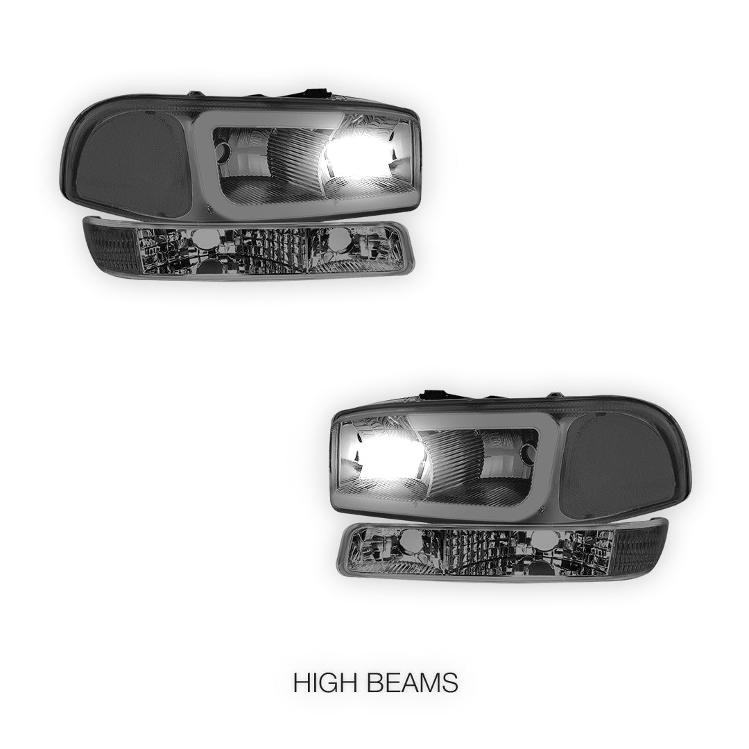 GMC Yukon XL 1500 SLE / SLT (2000 - 2006) Pair LED DRL Headlights LH + RH