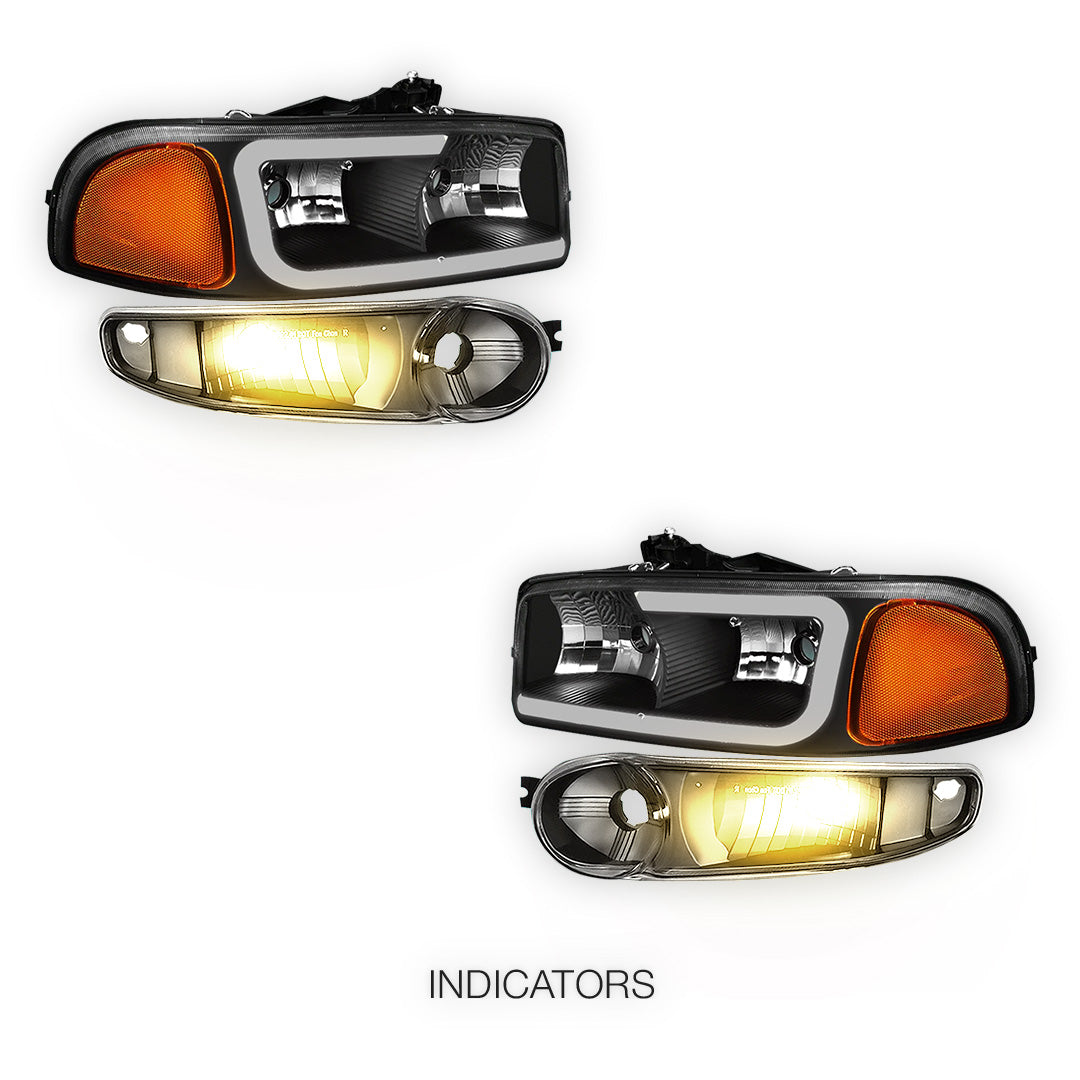 GMC Yukon SL / SLE / SLT (2000 - 2006) LED DRL Headlights LH + RH