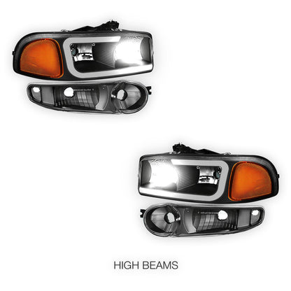GMC Yukon SL / SLE / SLT (2000 - 2006) LED DRL Headlights LH + RH