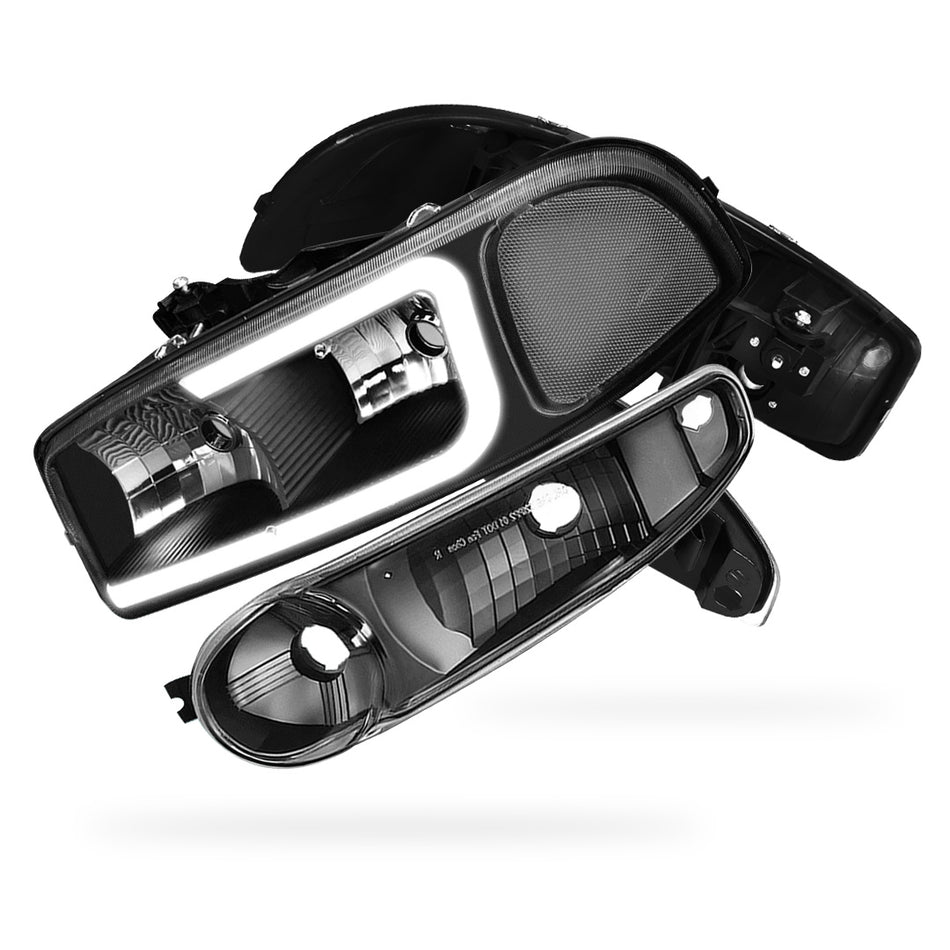 GMC Yukon XL 1500 SLE / SLT (2001 - 2006) LED DRL Headlights LH + RH