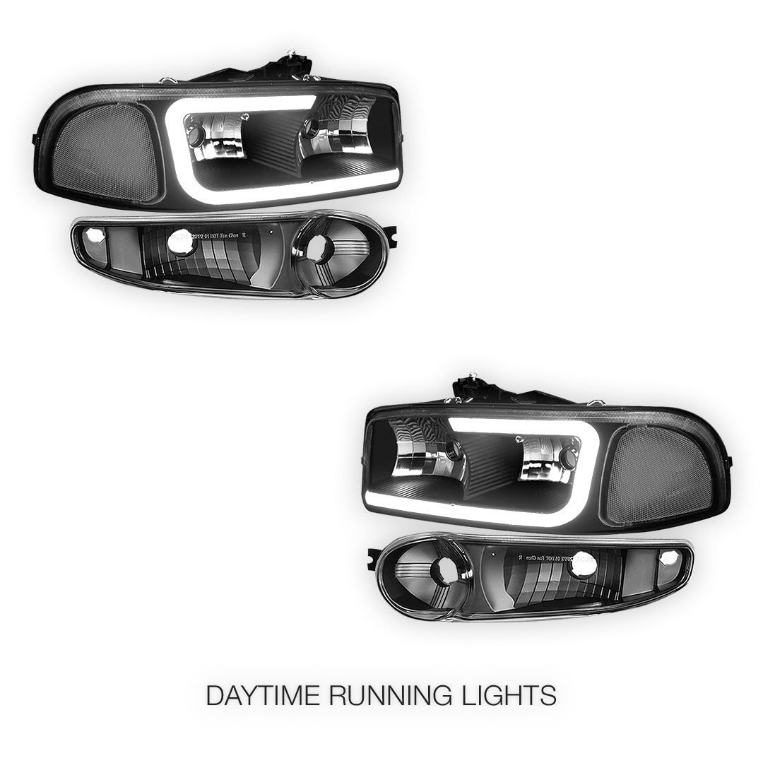 GMC Yukon XL 1500 SLE / SLT (2001 - 2006) LED DRL Headlights LH + RH