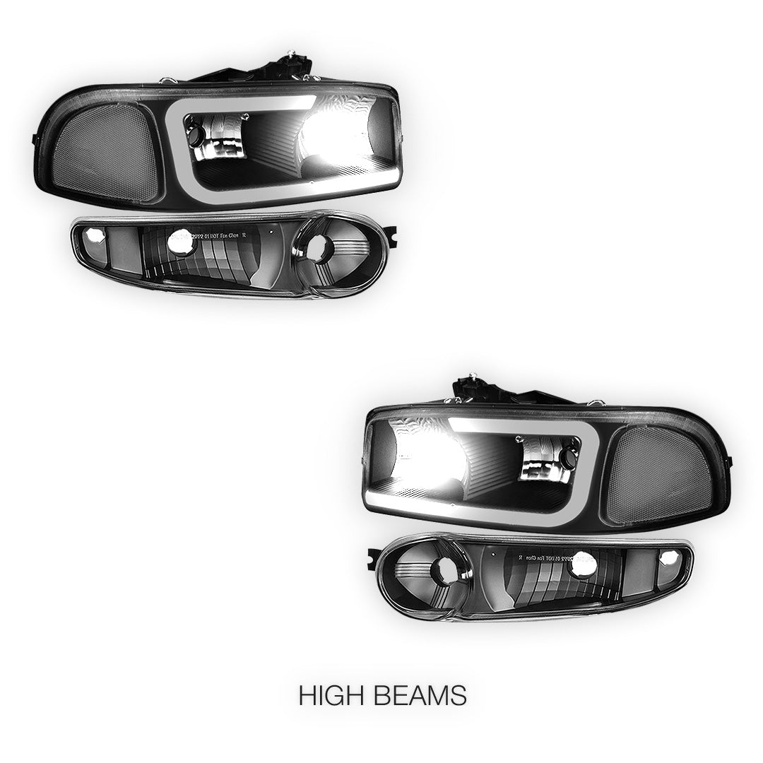 GMC Yukon XL 1500 SLE / SLT (2001 - 2006) LED DRL Headlights LH + RH