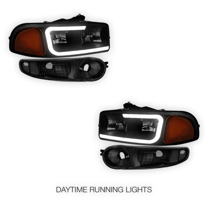 GMC Yukon XL 1500 SLE / SLT (2001 - 2006) LED DRL Headlights LH + RH