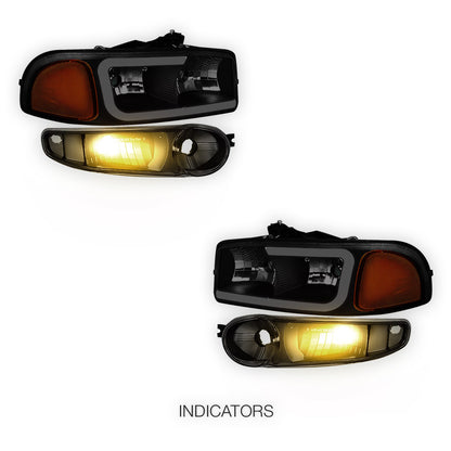 GMC Yukon XL 1500 SLE / SLT (2001 - 2006) LED DRL Headlights LH + RH