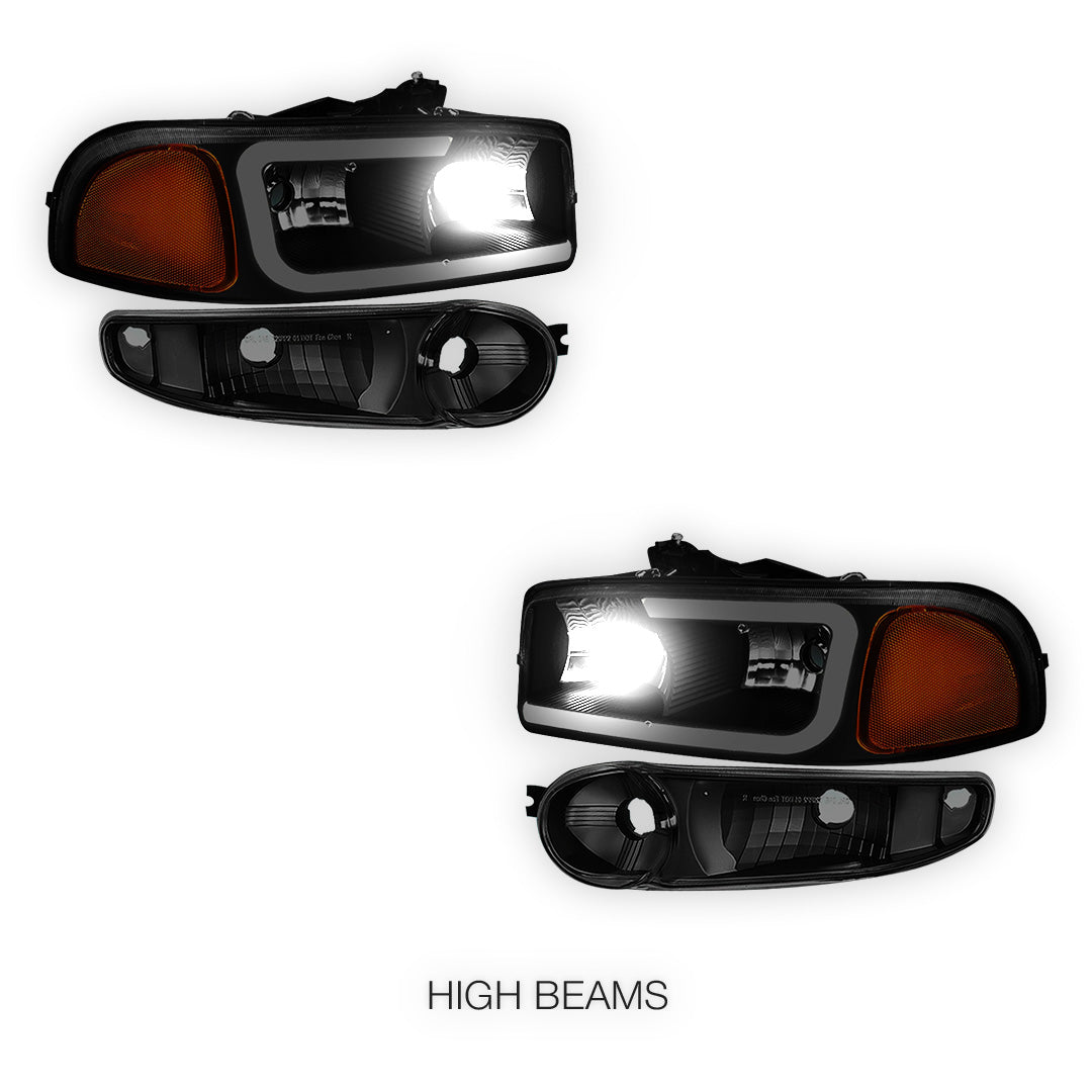 GMC Yukon XL 1500 SLE / SLT (2001 - 2006) LED DRL Headlights LH + RH