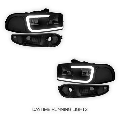 GMC Yukon XL 1500 SLE / SLT (2001 - 2006) LED DRL Headlights LH + RH