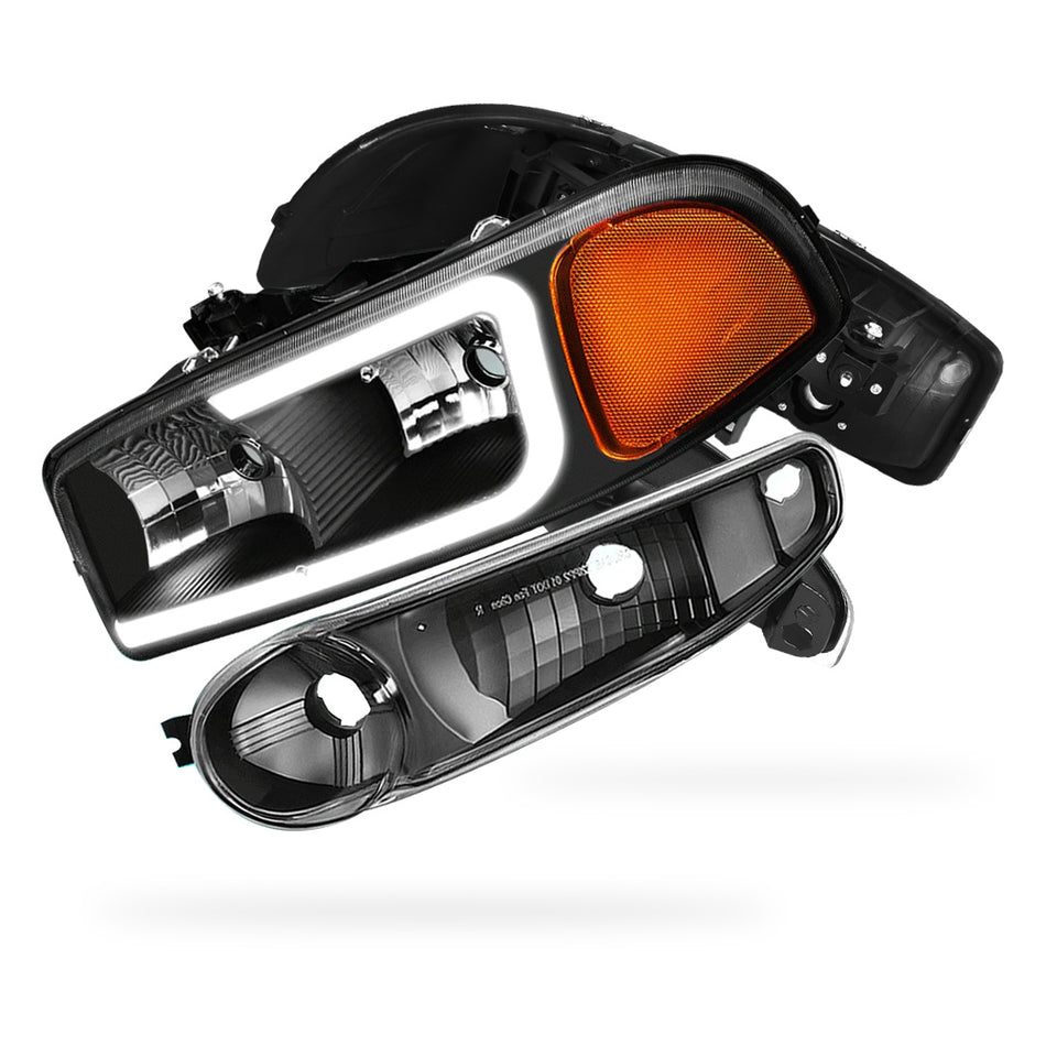GMC Sierra 1500 SLE / SLE2 / SLT (2002 - 2006) LED DRL Headlights LH + RH