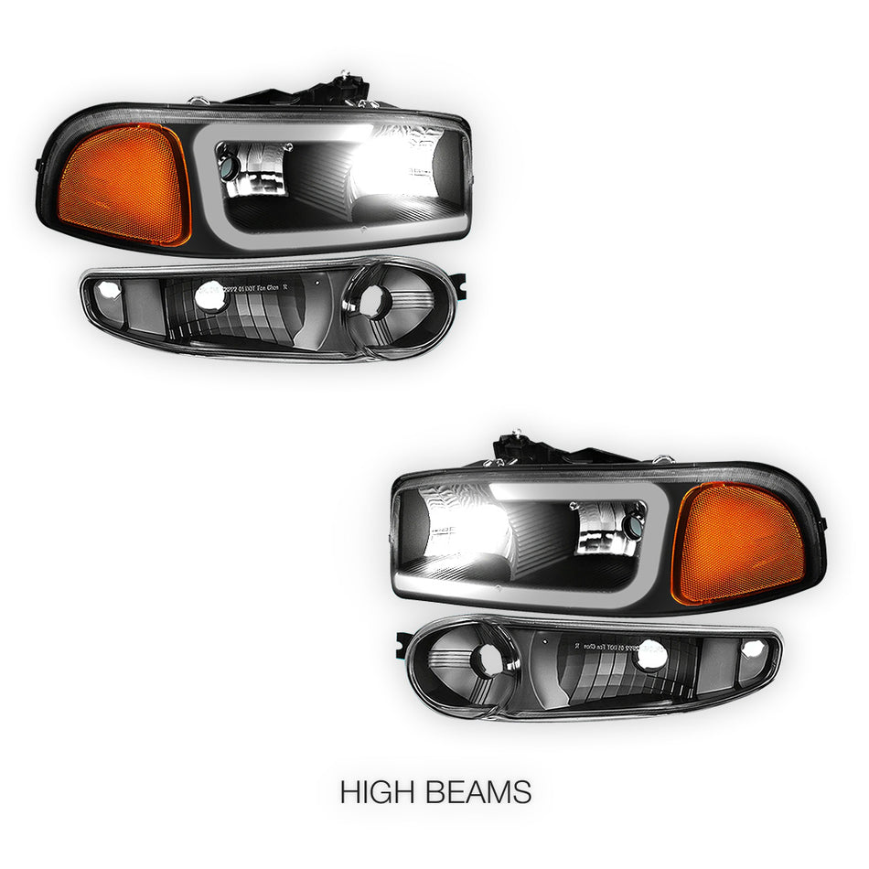 GMC Sierra 1500 SLE / SLE2 / SLT (2002 - 2006) LED DRL Headlights LH + RH