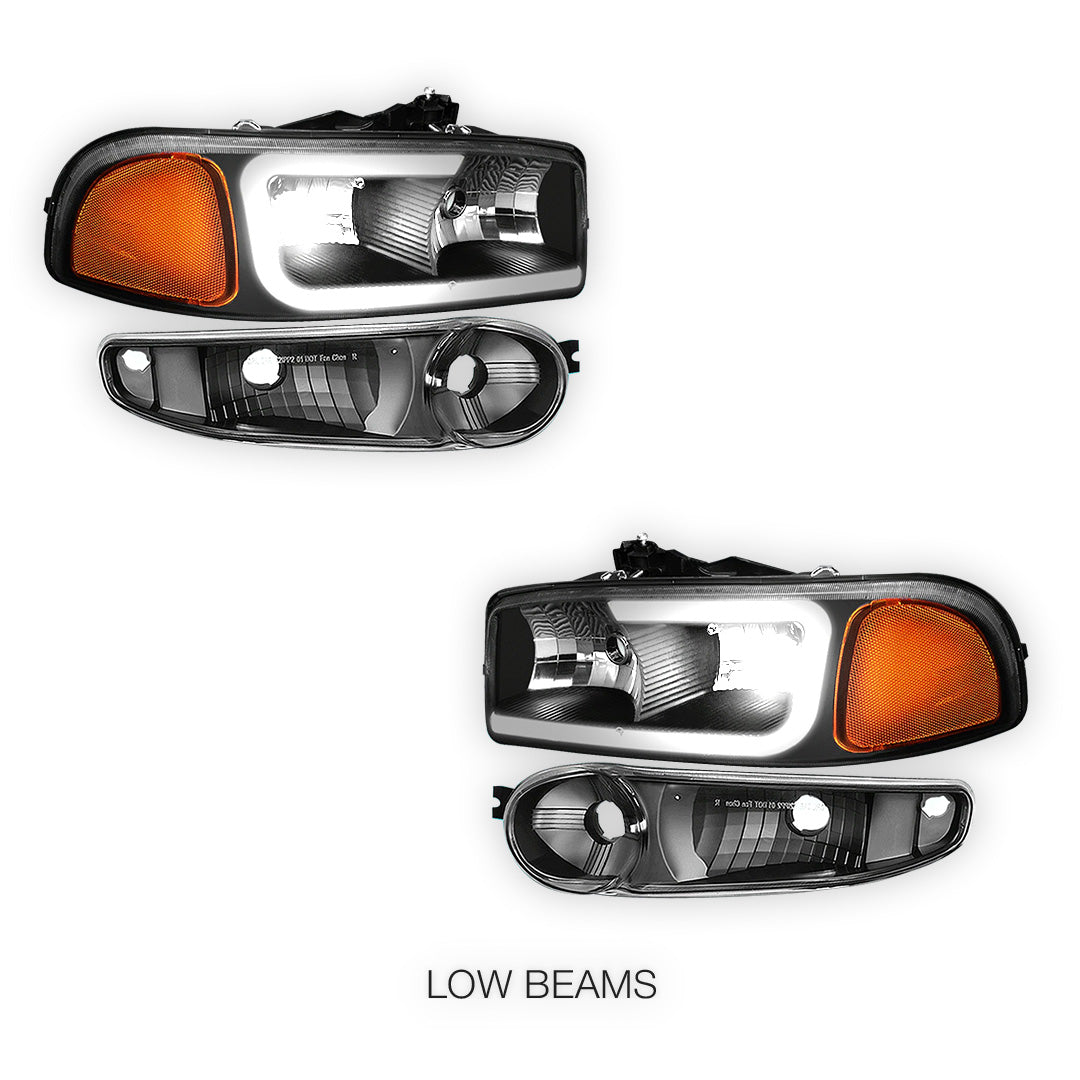 GMC Sierra 1500 SLE / SLE2 / SLT (2002 - 2006) LED DRL Headlights LH + RH