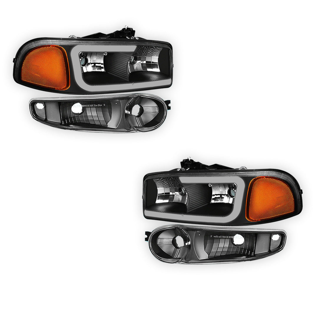 GMC Sierra 1500 SLE / SLE2 / SLT (2002 - 2006) LED DRL Headlights LH + RH
