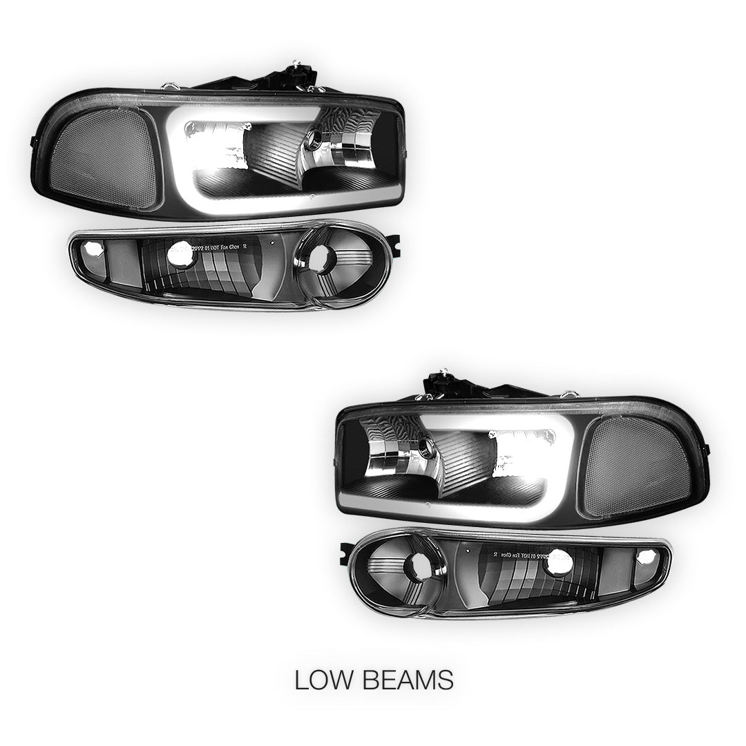 GMC Sierra 1500 SLE / SLE2 / SLT (2002 - 2006) LED DRL Headlights LH + RH